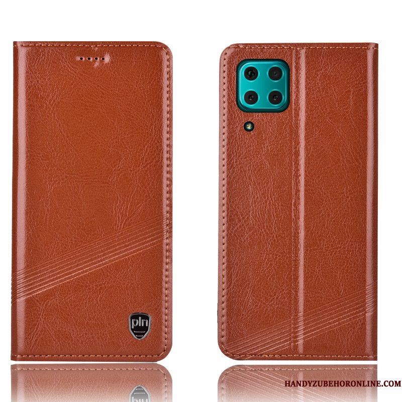 Hoesje Huawei P40 Lite Leer Telefoon Rood, Hoes Huawei P40 Lite Bescherming Anti-fall