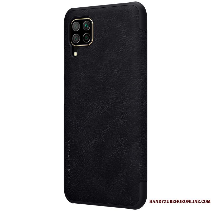Hoesje Huawei P40 Lite Leer Telefoon Zwart, Hoes Huawei P40 Lite Bescherming