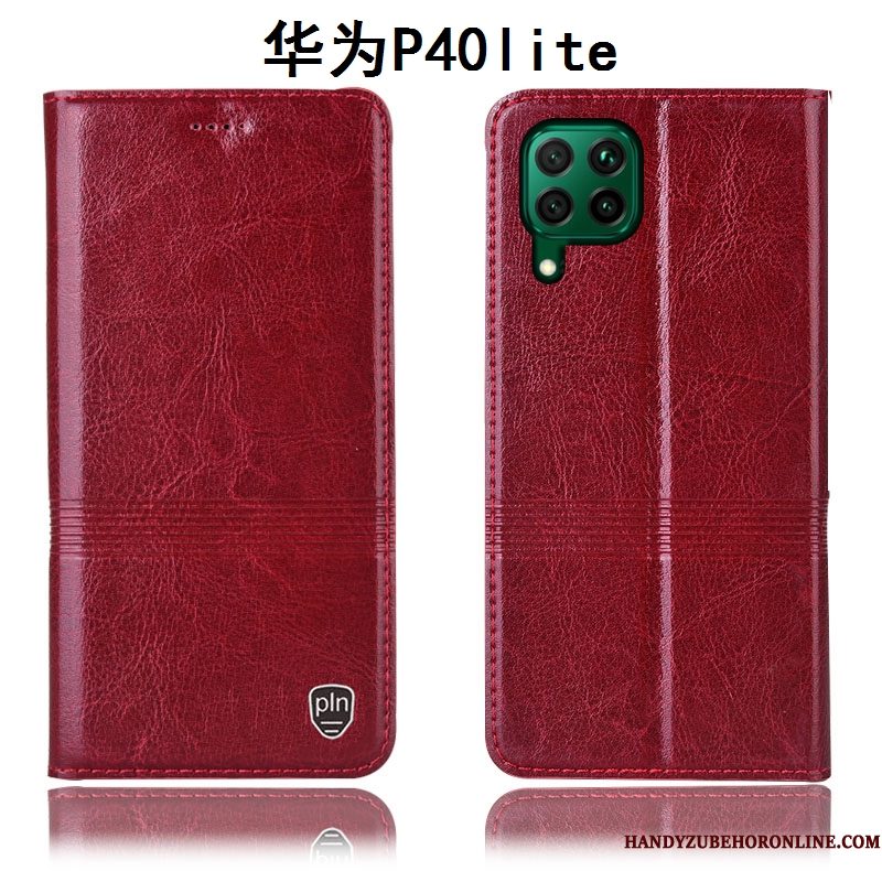 Hoesje Huawei P40 Lite Zakken Blauw Anti-fall, Hoes Huawei P40 Lite Bescherming Telefoon