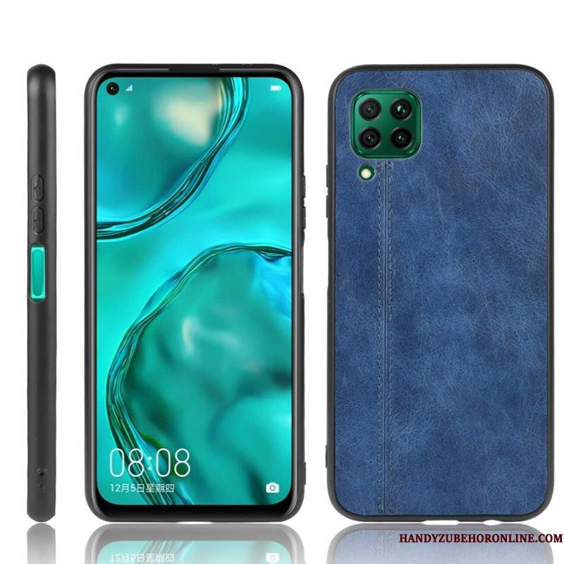 Hoesje Huawei P40 Lite Zakken Eenvoudige Blauw, Hoes Huawei P40 Lite Zacht Telefoon