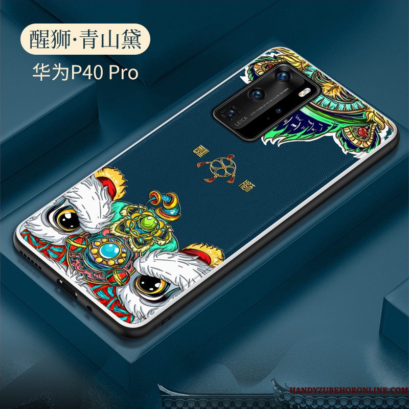 Hoesje Huawei P40 Pro Scheppend Net Redtelefoon, Hoes Huawei P40 Pro Leer Chinese Stijl Trend