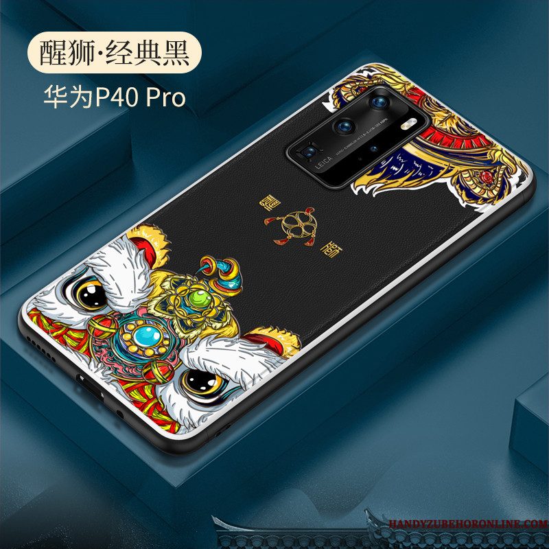 Hoesje Huawei P40 Pro Scheppend Net Redtelefoon, Hoes Huawei P40 Pro Leer Chinese Stijl Trend