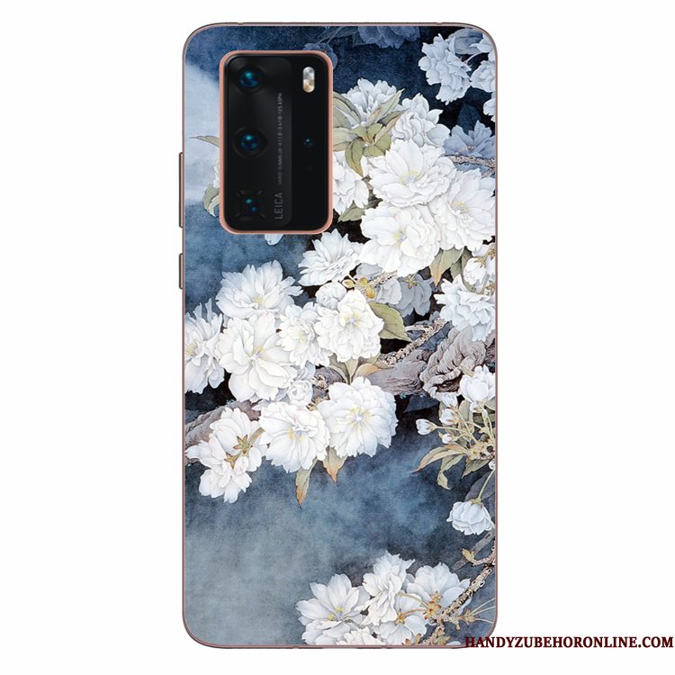 Hoesje Huawei P40 Pro Siliconen Kunst Groen, Hoes Huawei P40 Pro Zacht Wind Anti-fall