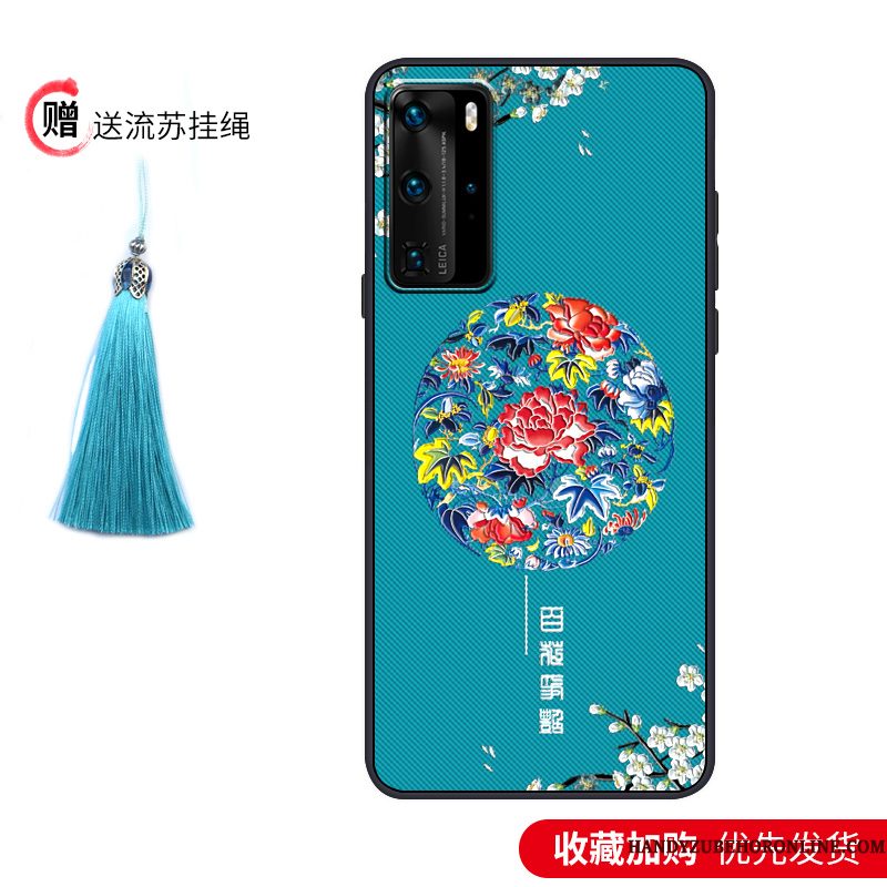 Hoesje Huawei P40 Pro Zacht Anti-fall Trendy Merk, Hoes Huawei P40 Pro Vintage Wind Paleis