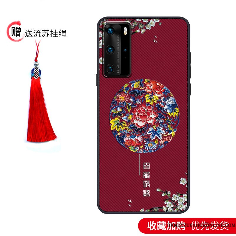 Hoesje Huawei P40 Pro Zacht Anti-fall Trendy Merk, Hoes Huawei P40 Pro Vintage Wind Paleis