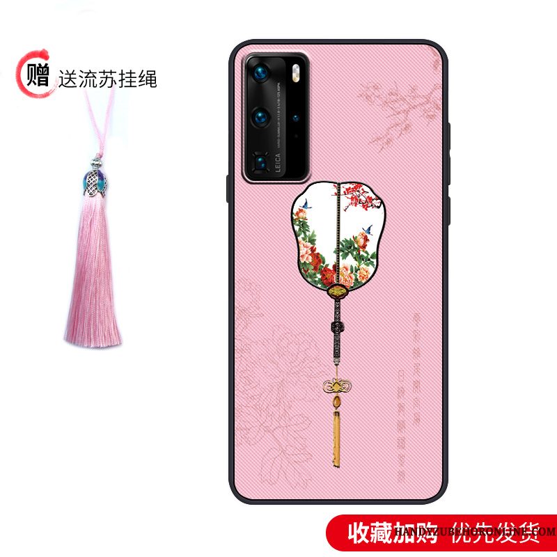 Hoesje Huawei P40 Pro Zacht Anti-fall Trendy Merk, Hoes Huawei P40 Pro Vintage Wind Paleis