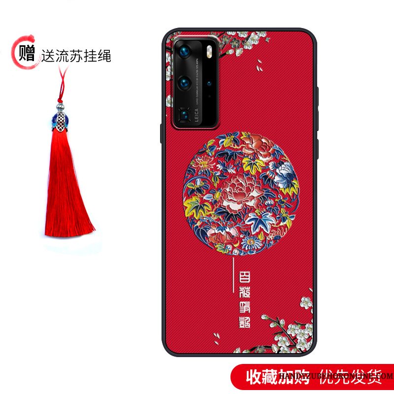 Hoesje Huawei P40 Pro Zacht Anti-fall Trendy Merk, Hoes Huawei P40 Pro Vintage Wind Paleis