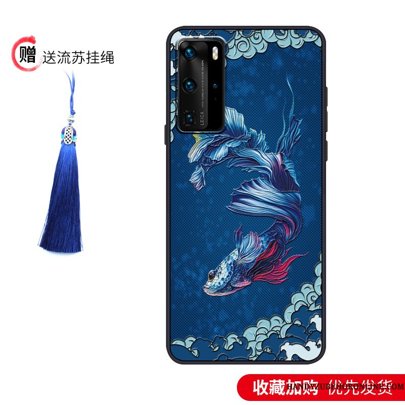 Hoesje Huawei P40 Pro Zacht Anti-fall Trendy Merk, Hoes Huawei P40 Pro Vintage Wind Paleis