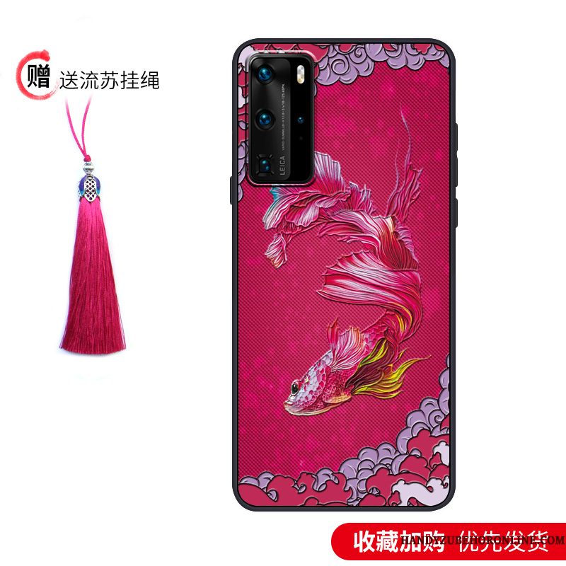 Hoesje Huawei P40 Pro Zacht Anti-fall Trendy Merk, Hoes Huawei P40 Pro Vintage Wind Paleis