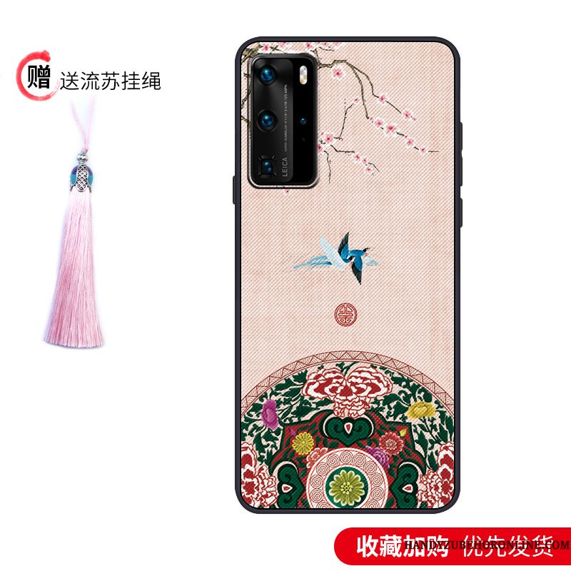 Hoesje Huawei P40 Pro Zacht Anti-fall Trendy Merk, Hoes Huawei P40 Pro Vintage Wind Paleis