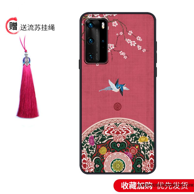 Hoesje Huawei P40 Pro Zacht Anti-fall Trendy Merk, Hoes Huawei P40 Pro Vintage Wind Paleis