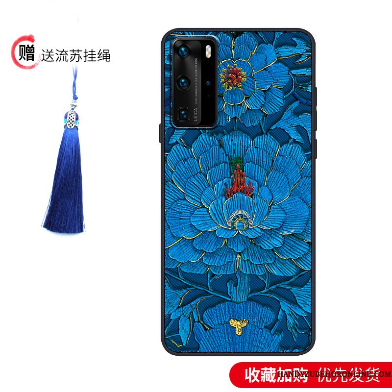 Hoesje Huawei P40 Pro Zacht Anti-fall Trendy Merk, Hoes Huawei P40 Pro Vintage Wind Paleis