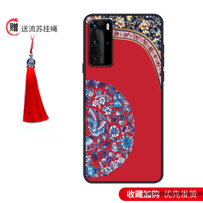 Hoesje Huawei P40 Pro Zacht Anti-fall Trendy Merk, Hoes Huawei P40 Pro Vintage Wind Paleis