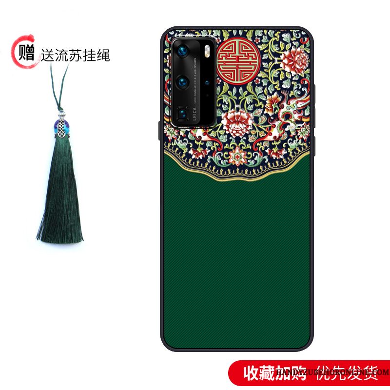 Hoesje Huawei P40 Pro Zacht Anti-fall Trendy Merk, Hoes Huawei P40 Pro Vintage Wind Paleis