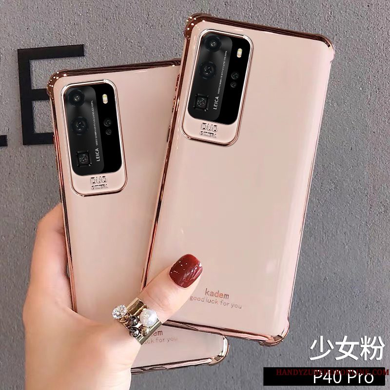 Hoesje Huawei P40 Pro Zacht Groen Anti-fall, Hoes Huawei P40 Pro Bescherming Telefoon Trendy Merk