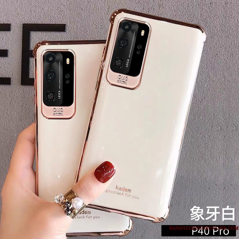 Hoesje Huawei P40 Pro Zacht Groen Anti-fall, Hoes Huawei P40 Pro Bescherming Telefoon Trendy Merk