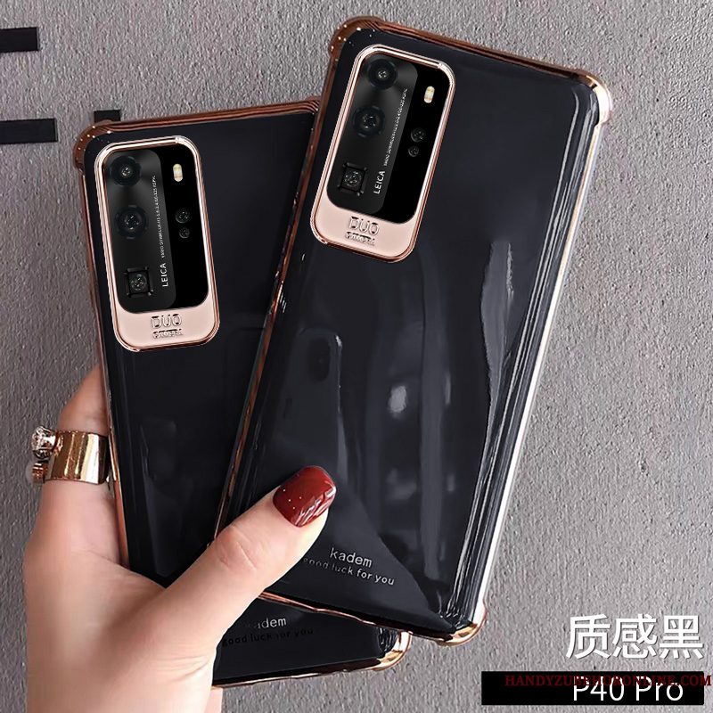 Hoesje Huawei P40 Pro Zacht Groen Anti-fall, Hoes Huawei P40 Pro Bescherming Telefoon Trendy Merk