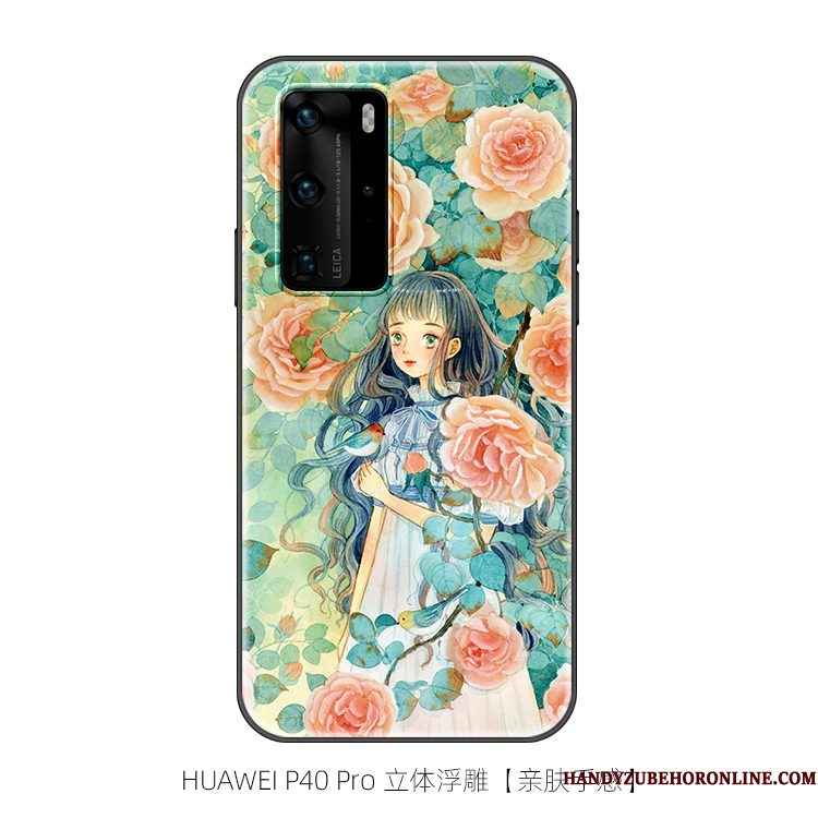 Hoesje Huawei P40 Pro Zacht Schrobbentelefoon, Hoes Huawei P40 Pro Siliconen Blauw Vers