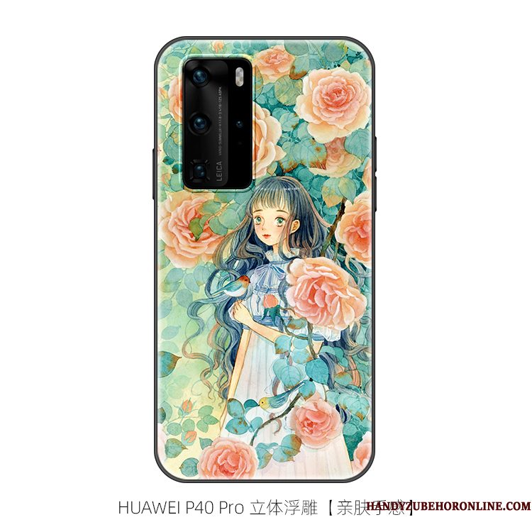 Hoesje Huawei P40 Pro Zacht Schrobbentelefoon, Hoes Huawei P40 Pro Siliconen Blauw Vers