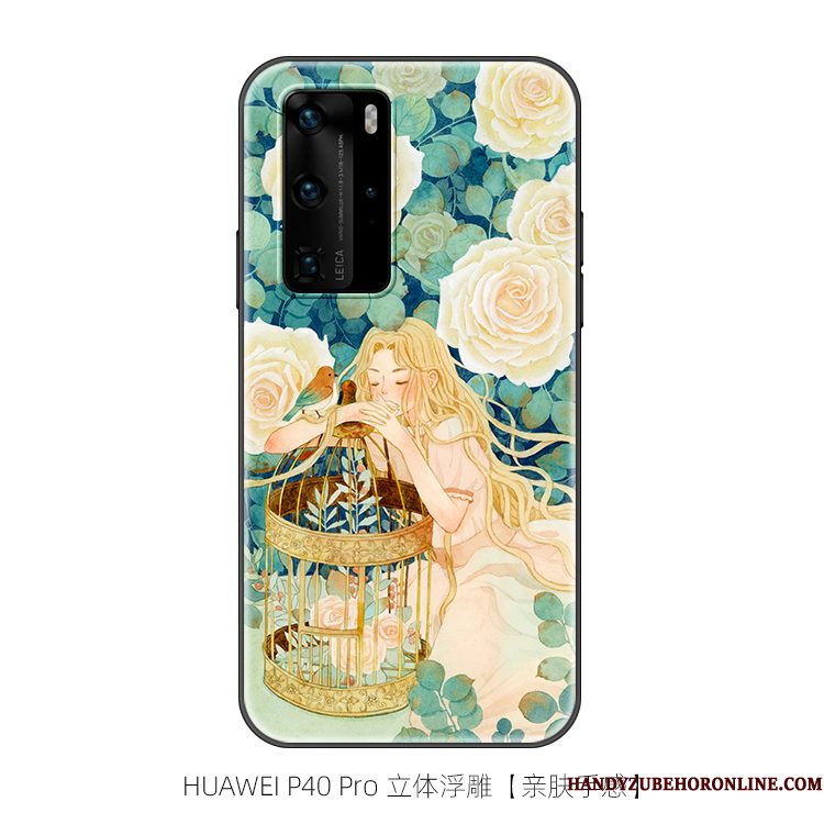 Hoesje Huawei P40 Pro Zacht Schrobbentelefoon, Hoes Huawei P40 Pro Siliconen Blauw Vers