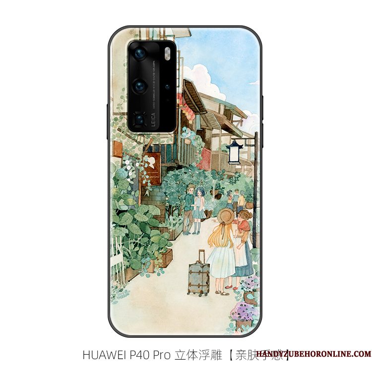 Hoesje Huawei P40 Pro Zacht Schrobbentelefoon, Hoes Huawei P40 Pro Siliconen Blauw Vers