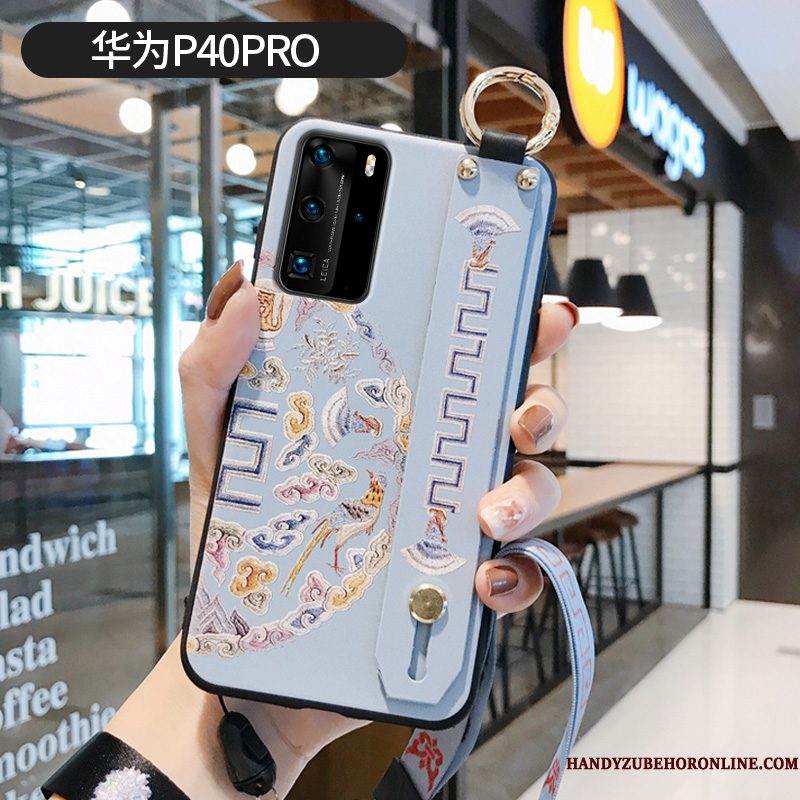 Hoesje Huawei P40 Pro Zacht Trend Paleis, Hoes Huawei P40 Pro Vintage Patroon Purper