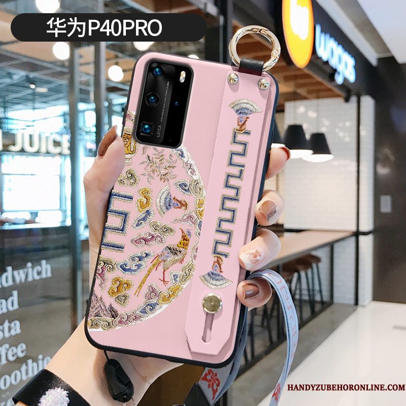 Hoesje Huawei P40 Pro Zacht Trend Paleis, Hoes Huawei P40 Pro Vintage Patroon Purper