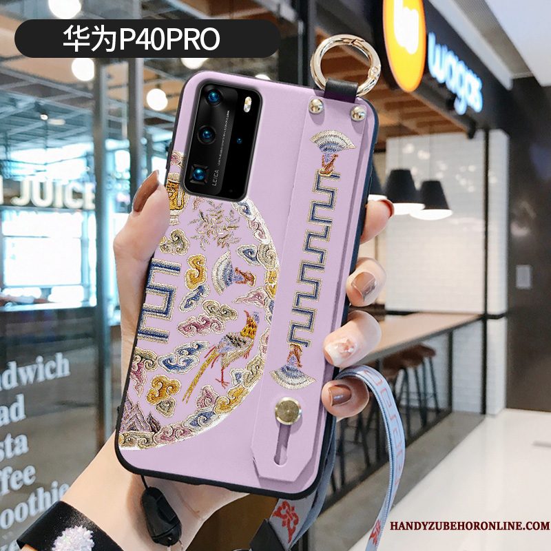 Hoesje Huawei P40 Pro Zacht Trend Paleis, Hoes Huawei P40 Pro Vintage Patroon Purper