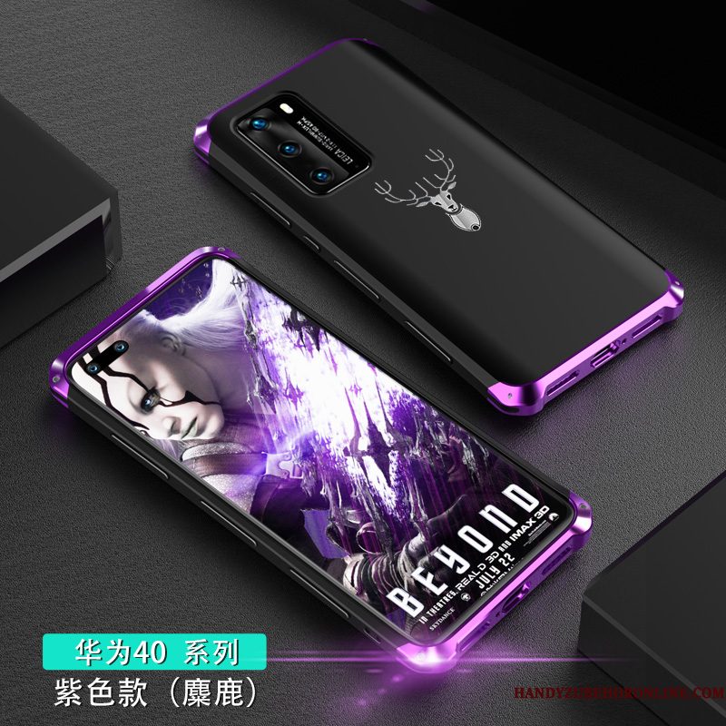 Hoesje Huawei P40 Siliconen Omlijsting Trendy Merk, Hoes Huawei P40 Zakken Dun Net Red