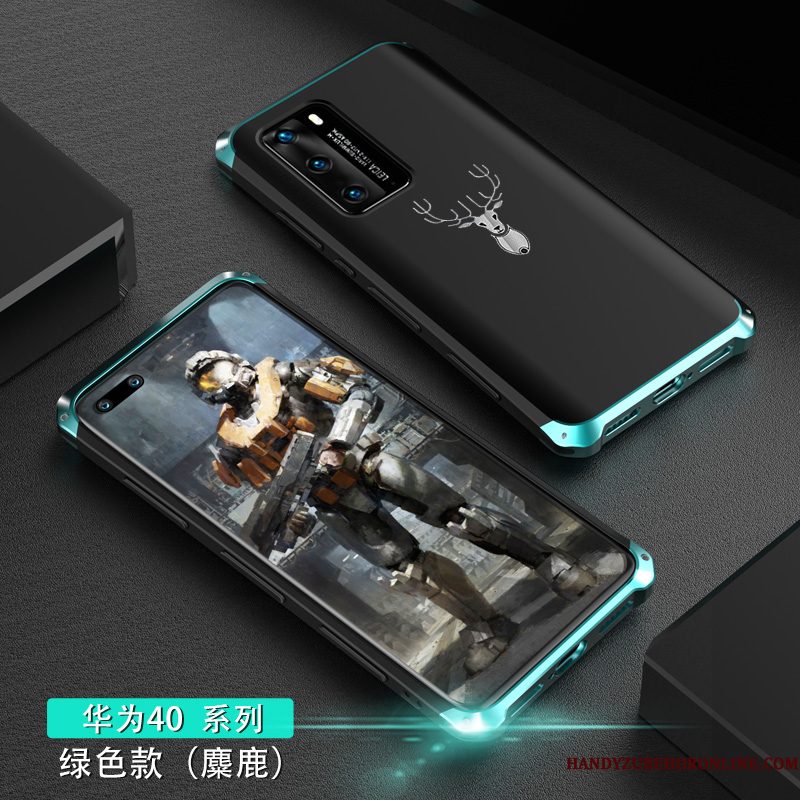 Hoesje Huawei P40 Siliconen Omlijsting Trendy Merk, Hoes Huawei P40 Zakken Dun Net Red