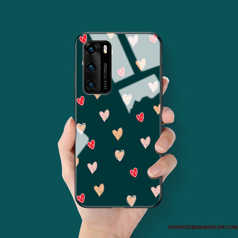 Hoesje Huawei P40 Siliconen Trendy Merk Hanger, Hoes Huawei P40 Zakken Liefdetelefoon