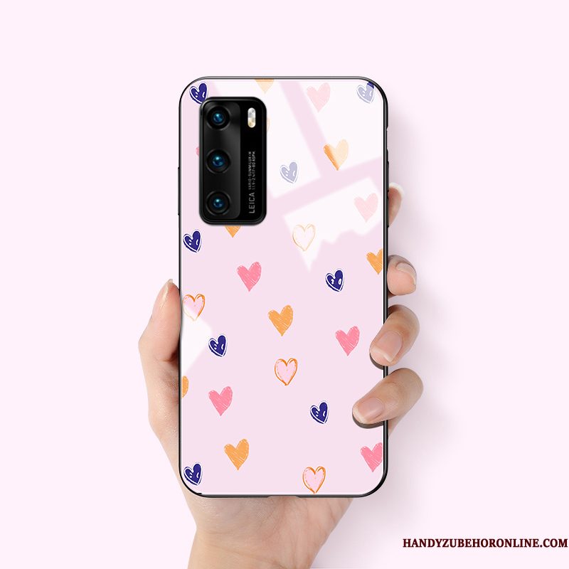 Hoesje Huawei P40 Siliconen Trendy Merk Hanger, Hoes Huawei P40 Zakken Liefdetelefoon