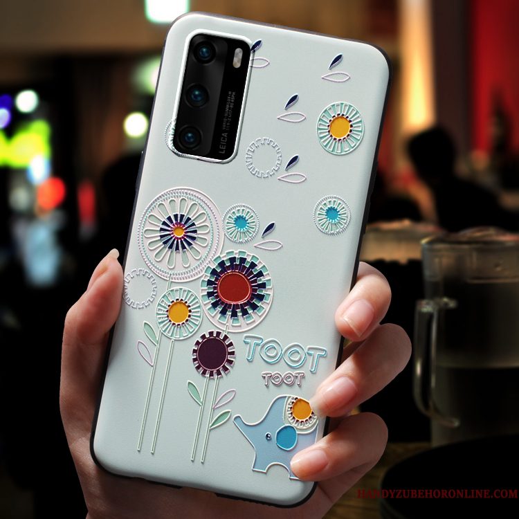 Hoesje Huawei P40 Zacht Nieuwtelefoon, Hoes Huawei P40 Spotprent Trendy Merk Net Red