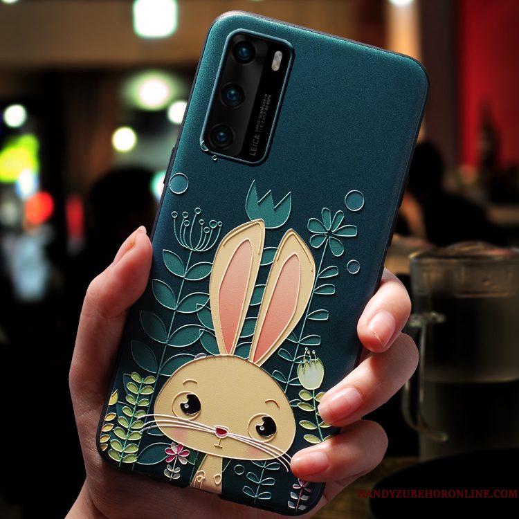 Hoesje Huawei P40 Zacht Nieuwtelefoon, Hoes Huawei P40 Spotprent Trendy Merk Net Red