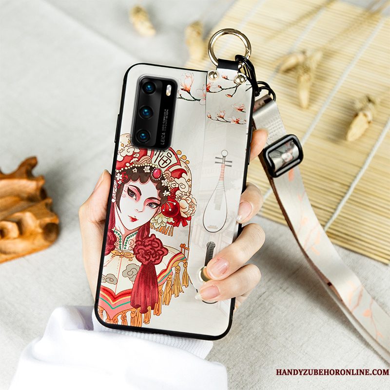 Hoesje Huawei P40 Zakken Hanger Peking Opera, Hoes Huawei P40 Zacht Nieuwtelefoon