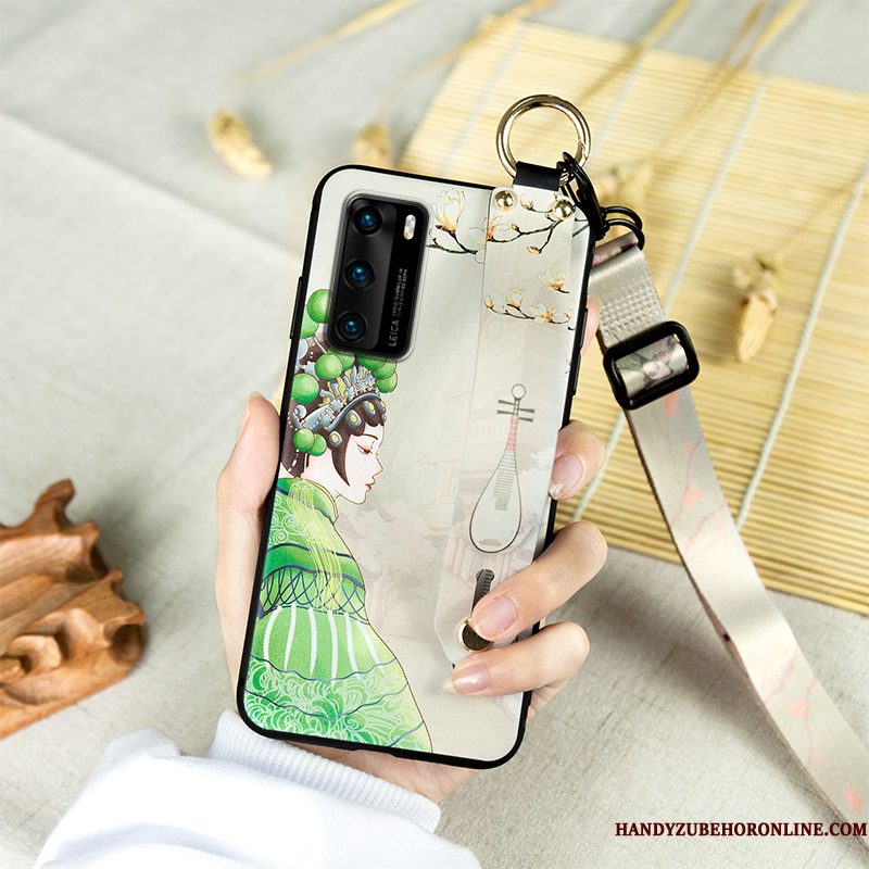 Hoesje Huawei P40 Zakken Hanger Peking Opera, Hoes Huawei P40 Zacht Nieuwtelefoon