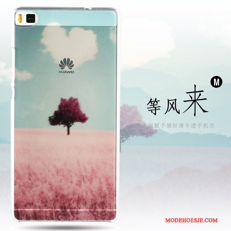 Hoesje Huawei P8 Geschilderd Hogetelefoon, Hoes Huawei P8 Bescherming Hard Purper