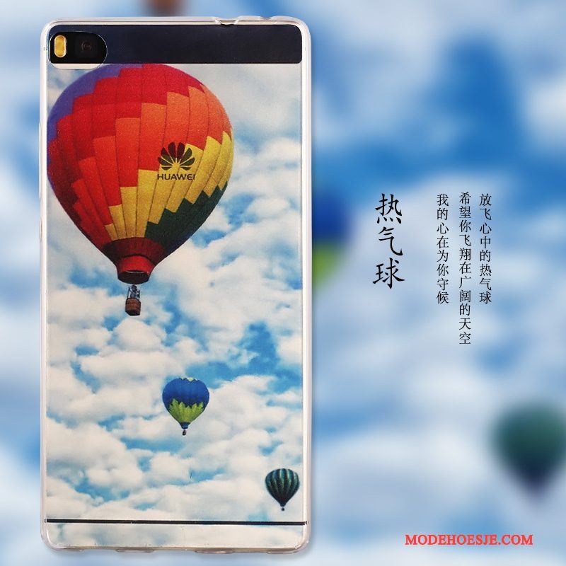 Hoesje Huawei P8 Geschilderd Telefoon Hoge, Hoes Huawei P8 Zacht Blauw