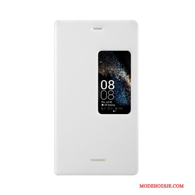 Hoesje Huawei P8 Leer Hoge Rood, Hoes Huawei P8 Folio Echtetelefoon