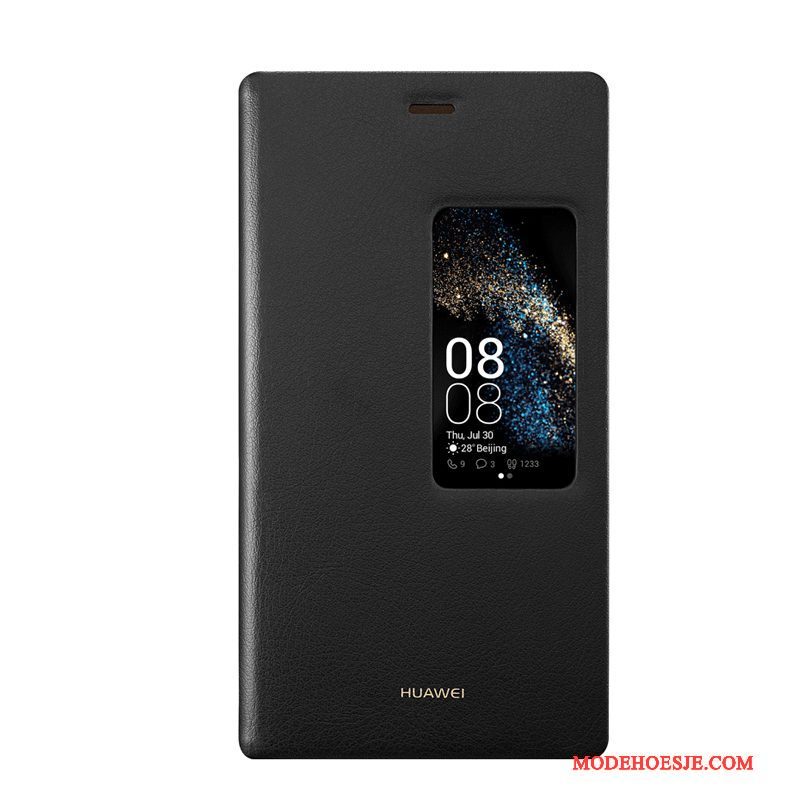 Hoesje Huawei P8 Leer Hoge Rood, Hoes Huawei P8 Folio Echtetelefoon