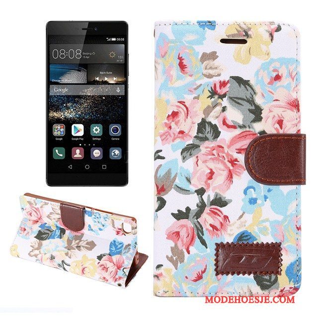 Hoesje Huawei P8 Leer Telefoon Rood, Hoes Huawei P8 Bescherming