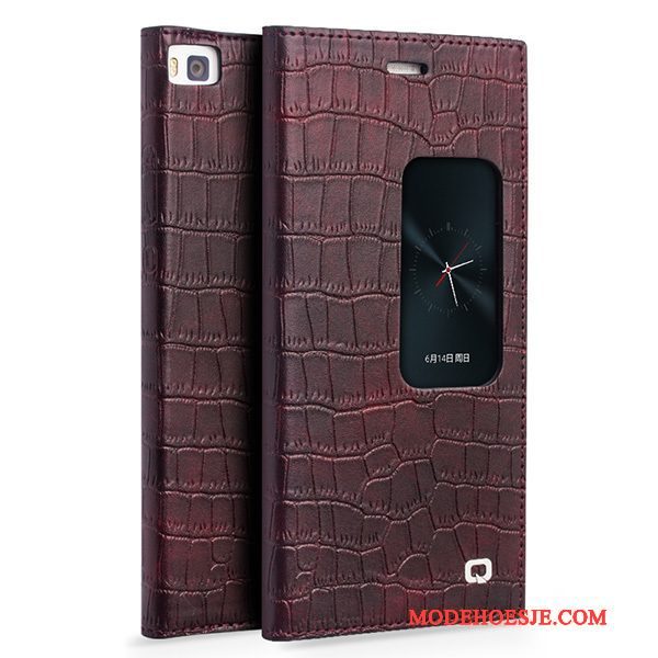 Hoesje Huawei P8 Leer Telefoon Rood, Hoes Huawei P8 Hoge