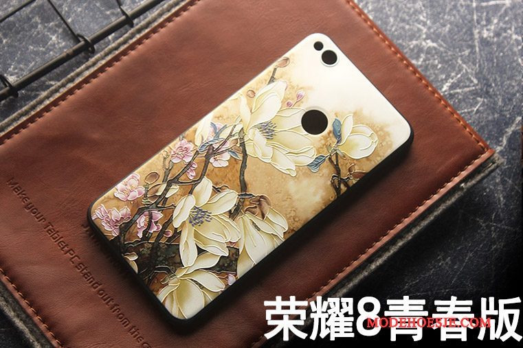 Hoesje Huawei P8 Lite 2017 Bloemen Persoonlijktelefoon, Hoes Huawei P8 Lite 2017 Bescherming Geel Hanger