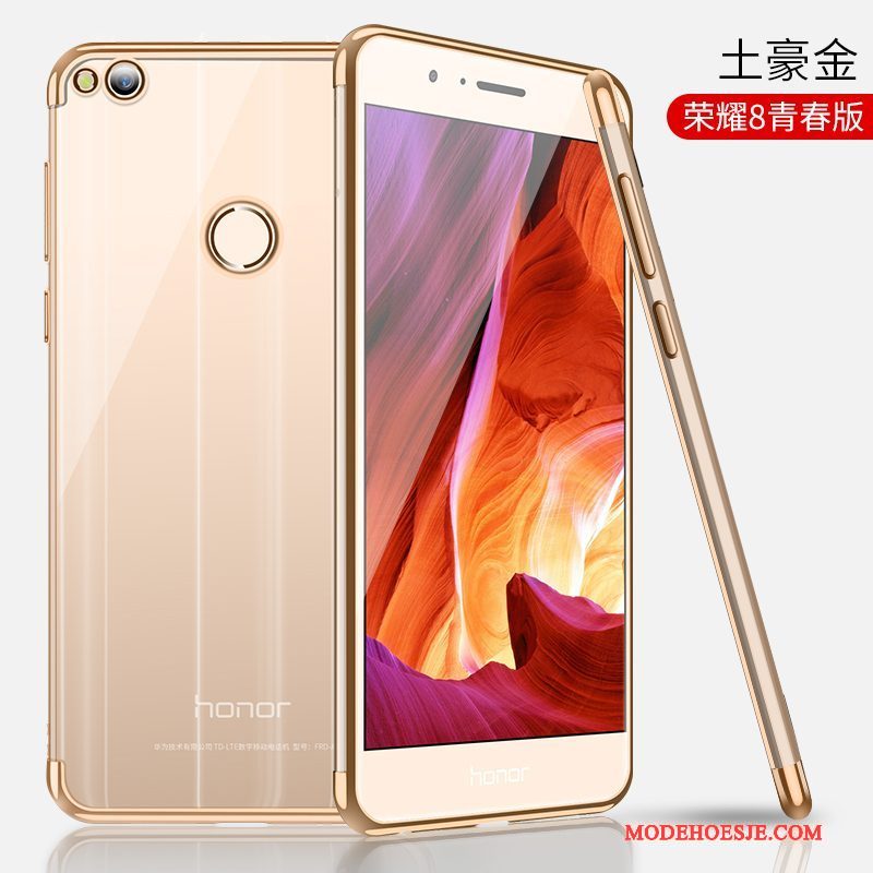 Hoesje Huawei P8 Lite 2017 Siliconen Trendy Merk Goud, Hoes Huawei P8 Lite 2017 Zacht Anti-falltelefoon