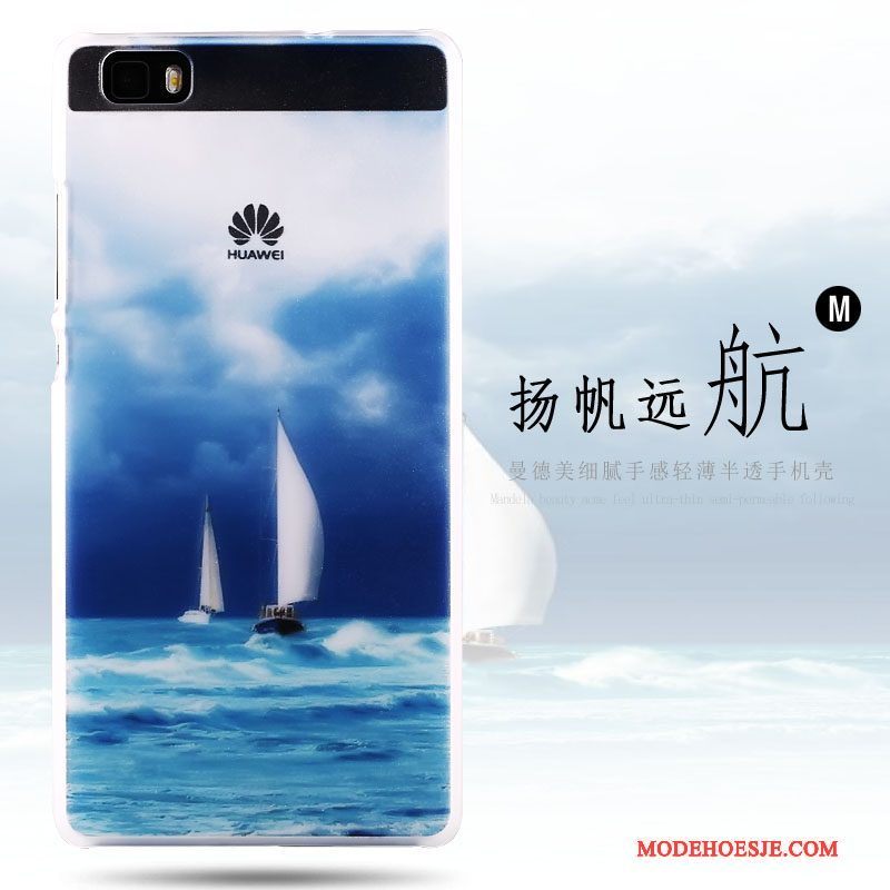 Hoesje Huawei P8 Lite Bescherming Telefoon Dun, Hoes Huawei P8 Lite Kleur Schrobben Hard