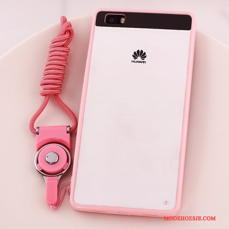 Hoesje Huawei P8 Lite Strass Anti-fall Hanger, Hoes Huawei P8 Lite Bescherming Jeugd Roze