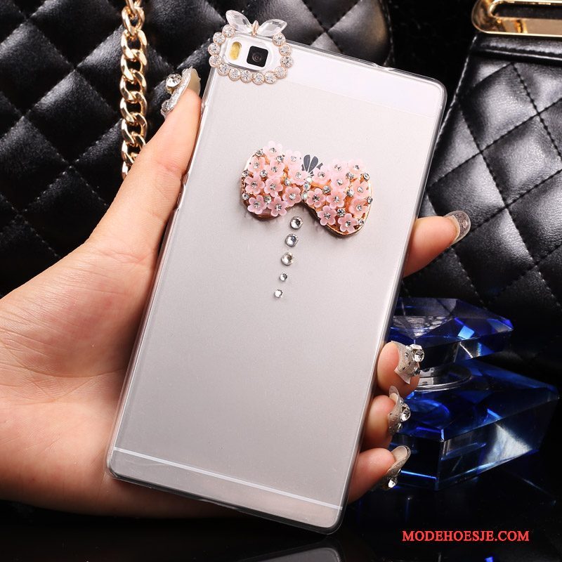 Hoesje Huawei P8 Lite Strass Goudtelefoon, Hoes Huawei P8 Lite Bescherming Jeugd Hard