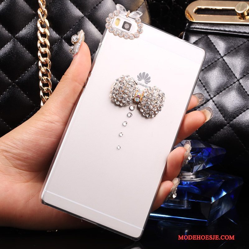 Hoesje Huawei P8 Lite Strass Goudtelefoon, Hoes Huawei P8 Lite Bescherming Jeugd Hard