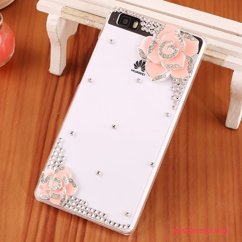 Hoesje Huawei P8 Lite Strass Jeugd Hard, Hoes Huawei P8 Lite Spotprent Doorzichtig Blauw