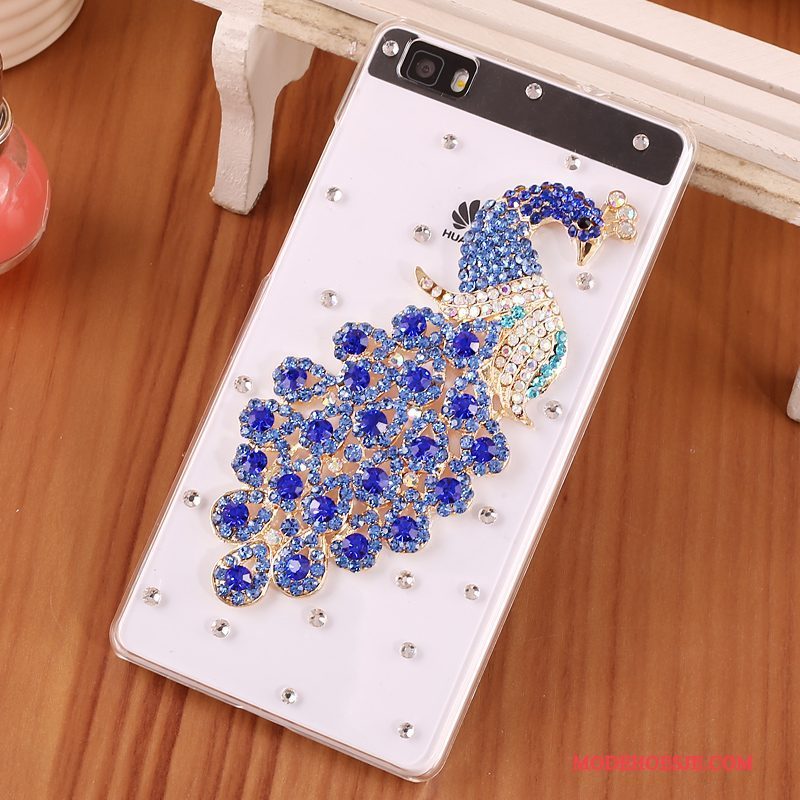 Hoesje Huawei P8 Lite Strass Jeugd Hard, Hoes Huawei P8 Lite Spotprent Doorzichtig Blauw